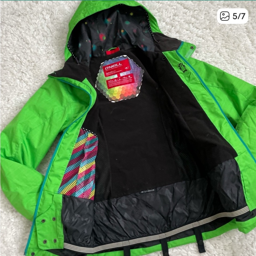 O'Neill Bright Green Ski Jacket - Picture 3 of 10